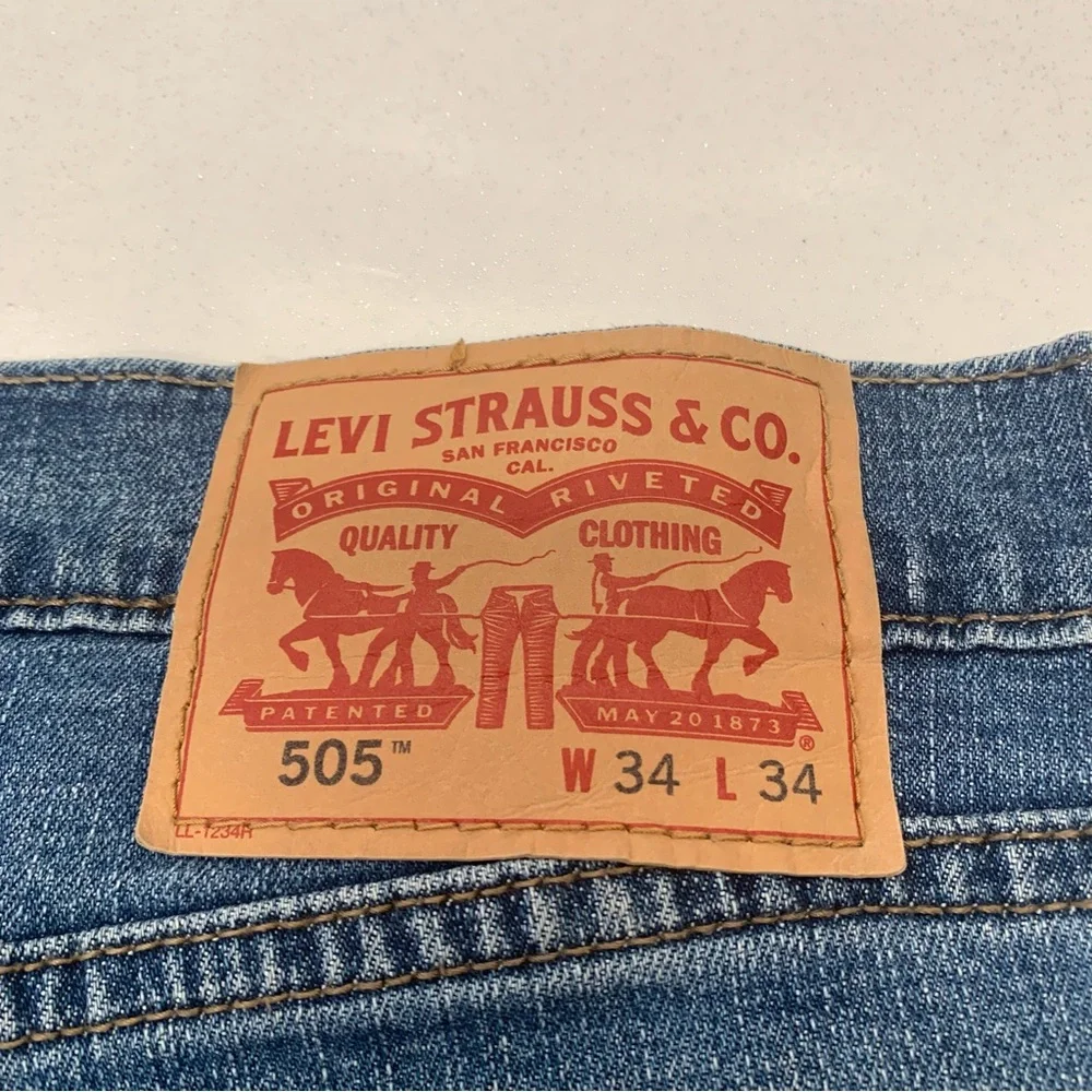 Levis‎ 505 Jeans Men 34 Blue Straight Casual Work Western Classic  Inseam 32